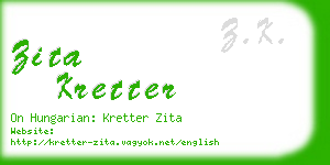 zita kretter business card